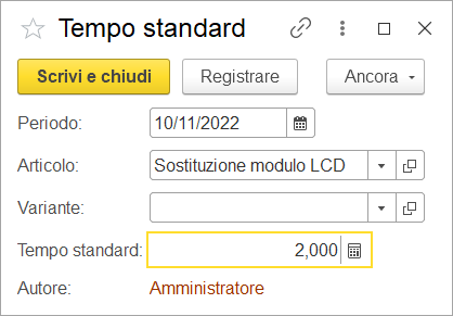 Tempo esecuzione lavoro