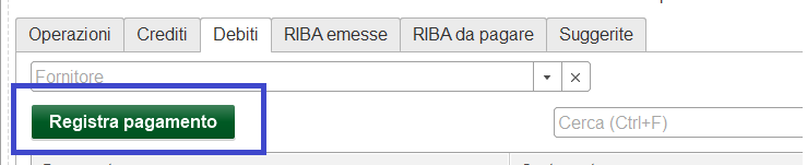 Registrazione pagamento da documento