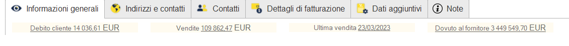 Situazione debitoria/creditoria nel gestionale