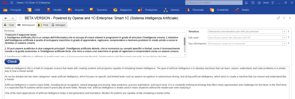 Traduzione testi tramite intelligenza artificiale