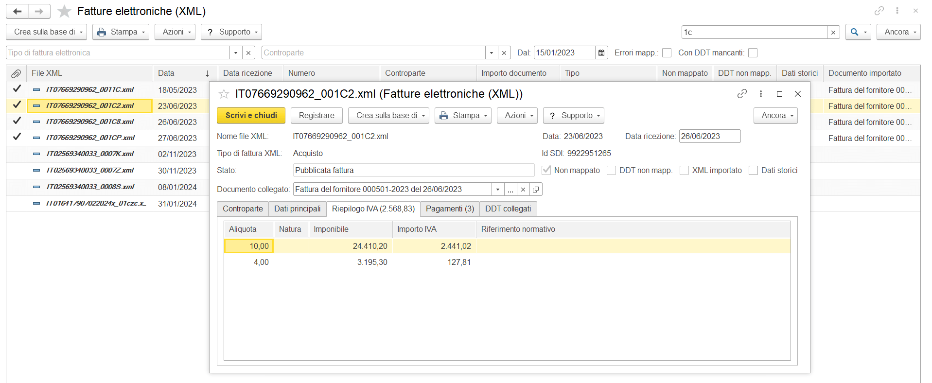 File XML fattura elettronica