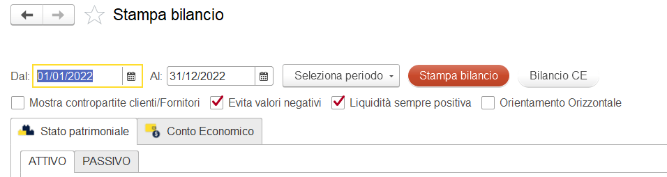 Stampa bilancio azienda