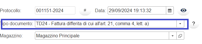 TD24 Fattura differita